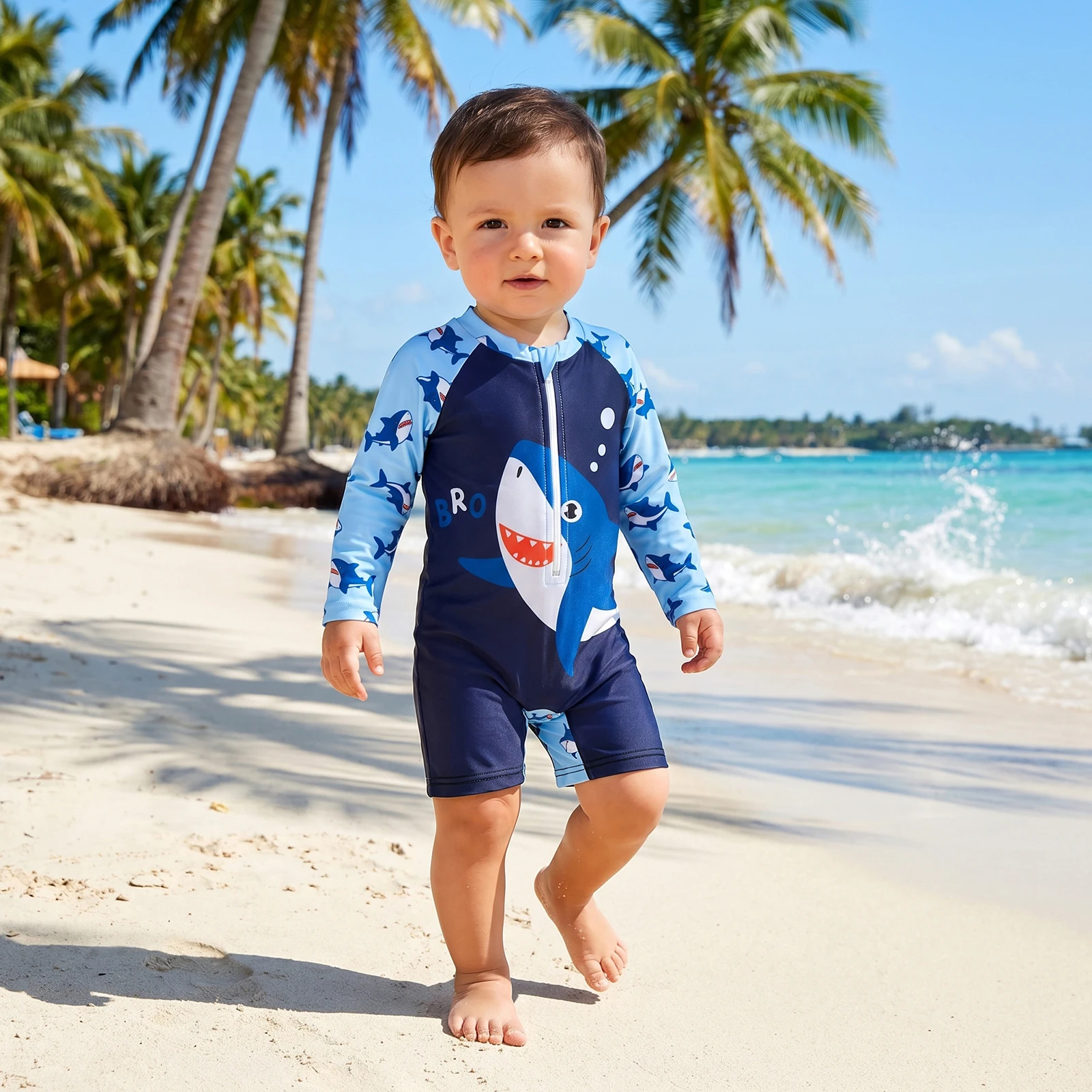 Traje de baño para bebé niño c - Rash Guard Long Sleeve reseña y precio