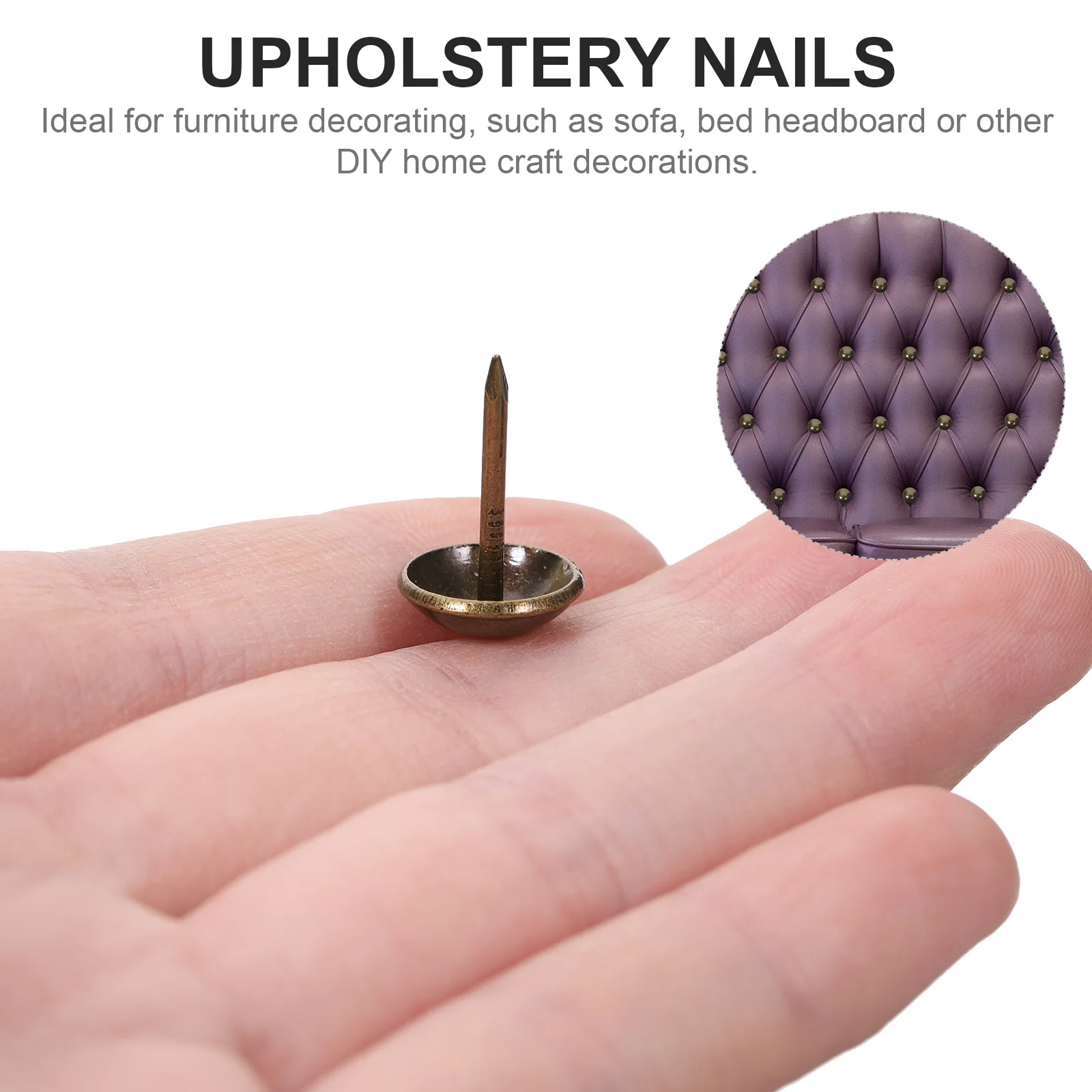 

100 Pcs Upholstery Tacks for Decor Glossy Studs Sofa Nails Decorative Push Pin Thumbtacks