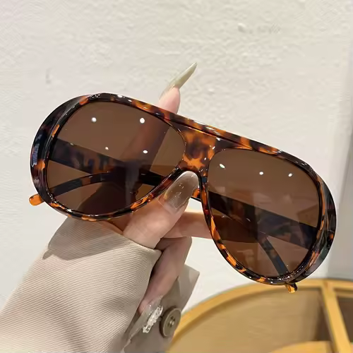 OEC CPO Fashion Double Bridges Pilot Sunglasses Women Large Frame Shades UV400 Retro Sun Glasses Female Orange Yellow Eyewear - Image 9