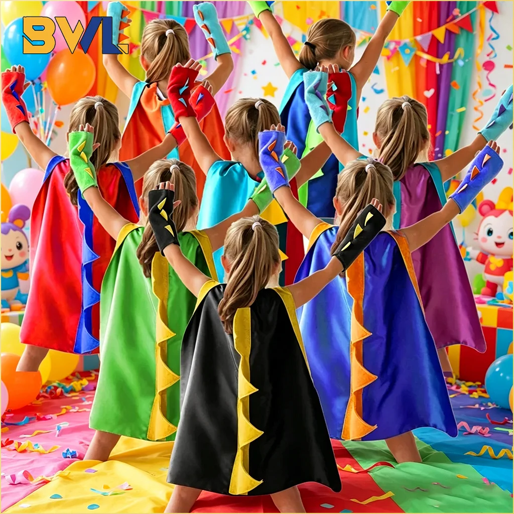 

Kids Dinosaur Cape Costume Halloween Birthday Party Performance Stage Show Dress-up Fun Outfit for Children Boys Girls