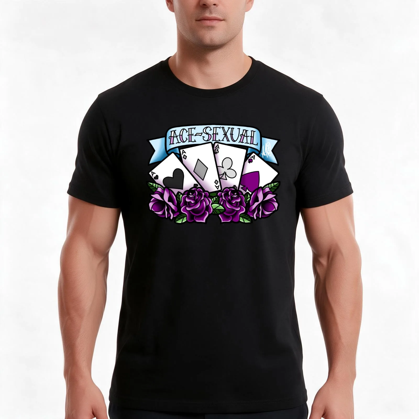 Ace-Sexual T-Shirt Summer Casual Cotton Tee Oversized Streetwear Tops Vintage Graphic Print Loose Fit Short Sleeve