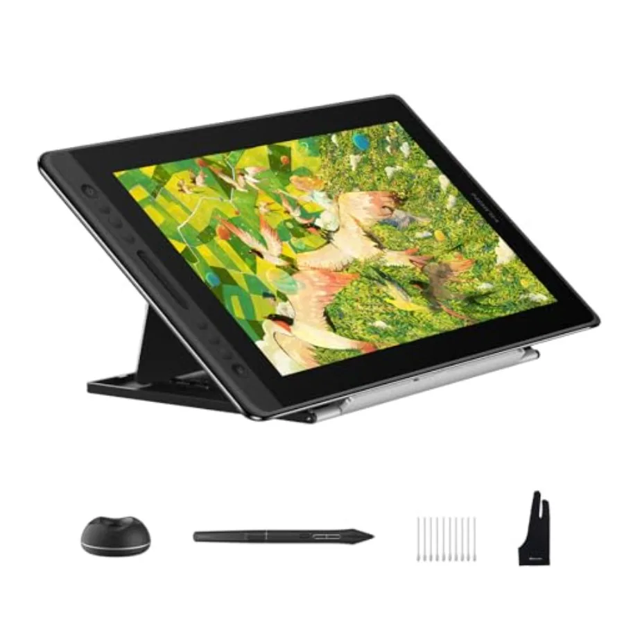 Art tablet for digital illustration: 15.6 full-laminated screen aluminum alloy body black 16K pressure levels battery-free pen