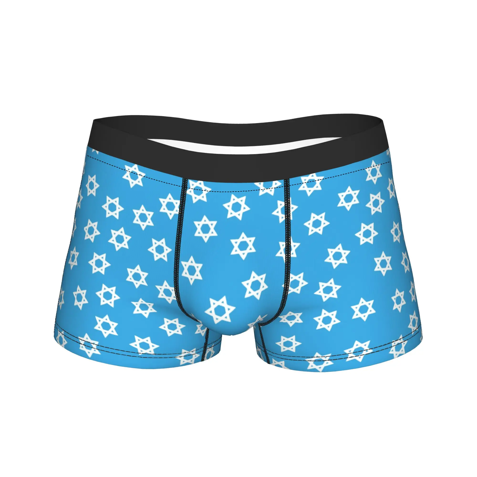 Star of David Men Underwear Hanukkah Chanukah Boxer Briefs Shorts Panties Hot Soft Underpants for Male Plus Size