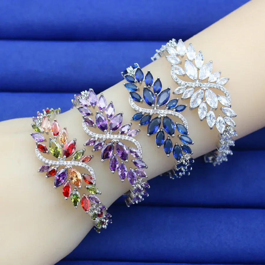 luxury More Color Stone Bracelet for Women Wedding Jewelry Birthday Gift