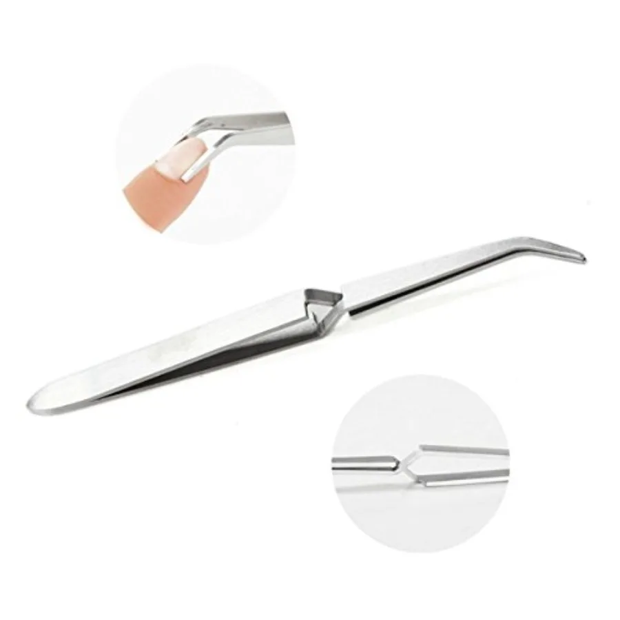 Nail Art Tweezers False Nail Tip Holding Rhinestone Picking Tools