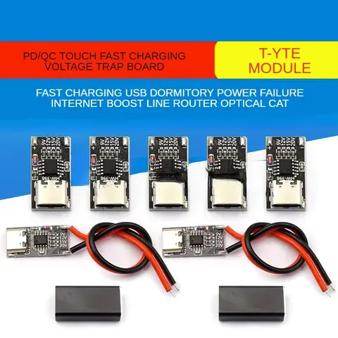 1PCS PD/QC/AFC Type-C Decoy Board USB Boost Module 9V 12V 15V 20V Charging Voltage Protocol Trigger Board PPS/QC4+ QC3.0/2.0