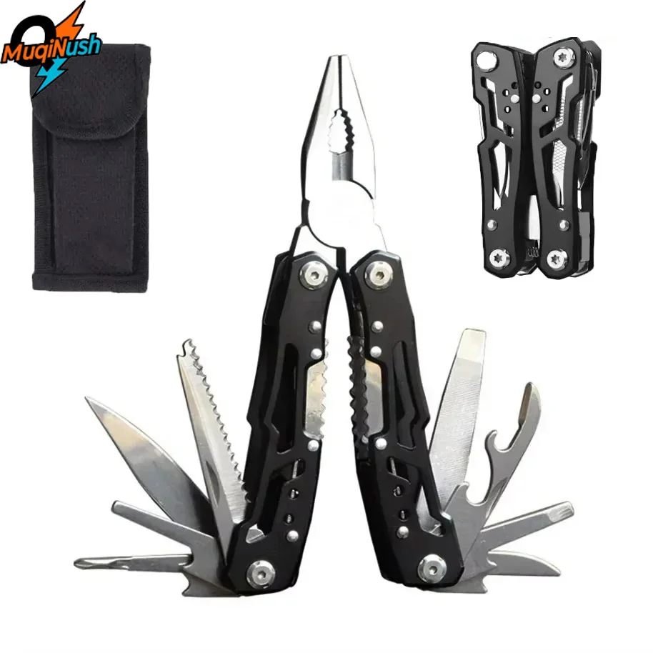 

MuqiNush Multi Purpose Pliers-14 In 1 Stainless Steel Pocket Tool For Camping Life-Saving With Cutter Bottle Opener Screwdriver