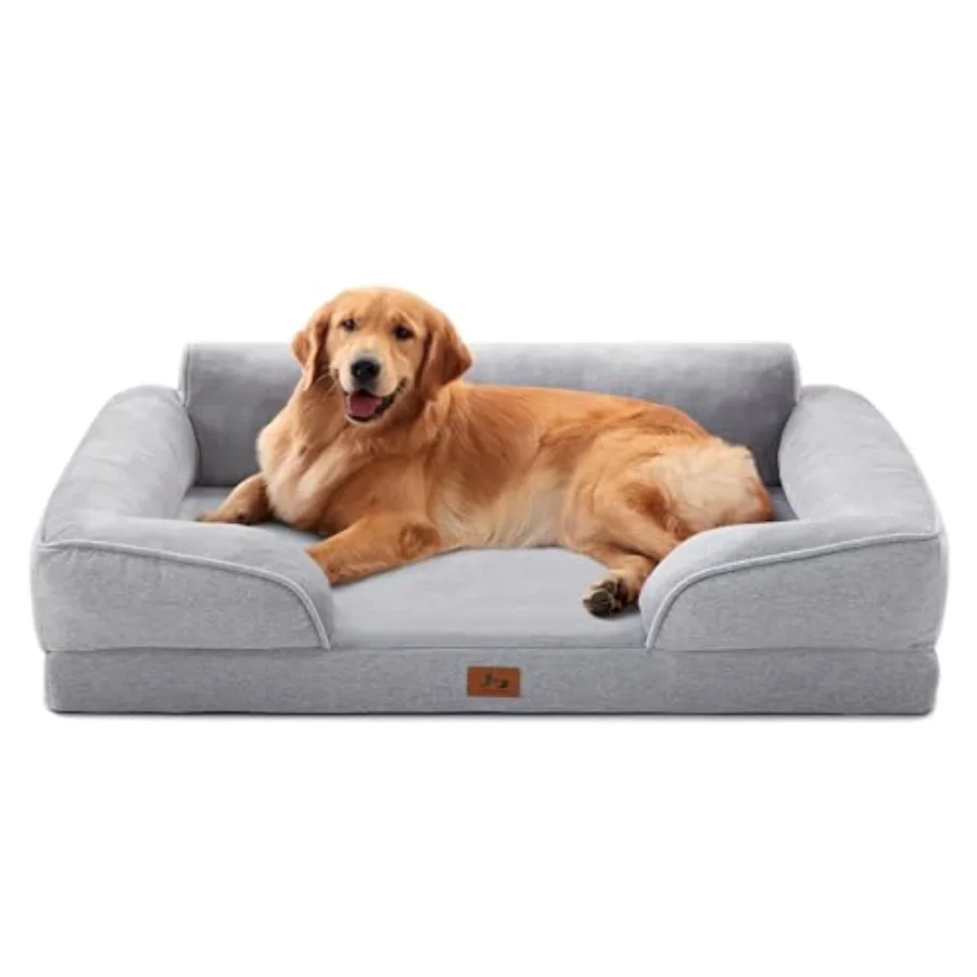 

Ортопедические лежанки для больших собак, водонепроницаемая кровать-софа XL для животных с мягкими боковинами, моющаяся лежанка-диван для собак со съемным чехлом, 42 дюйма в длину.
