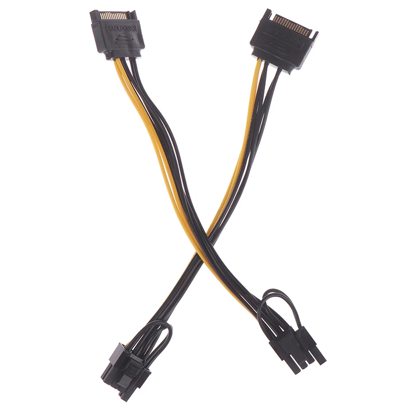 1PC 15pin SATA Kabel Stecker auf 8pin(6+2) PCI-E Stromkabel 20cm für Grafikkarte