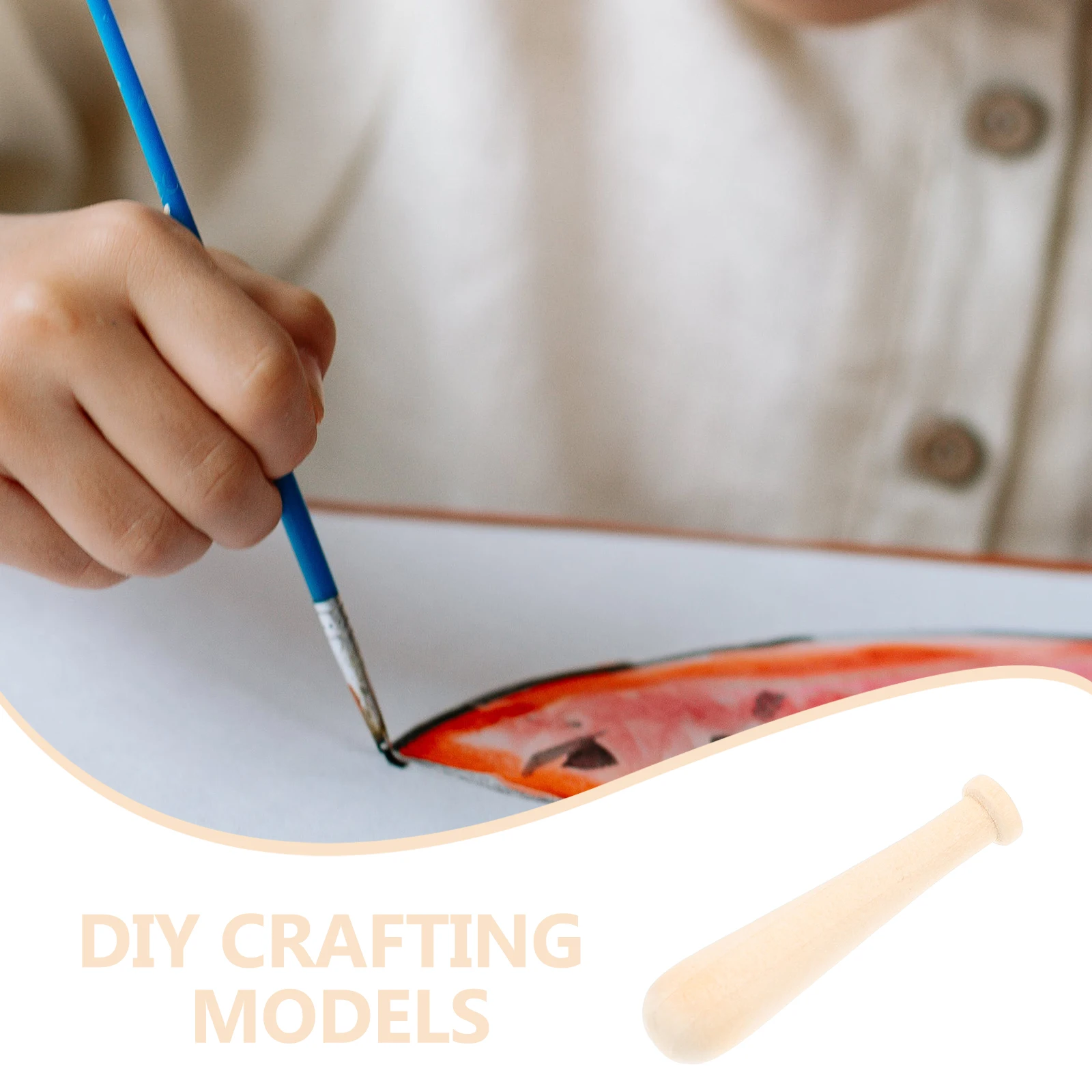 

10pcs Mini Baseball Bat DIY Wooden Crafts Unfinished Models Kids Toys Party Favors Graffiti Projects Painting Decor