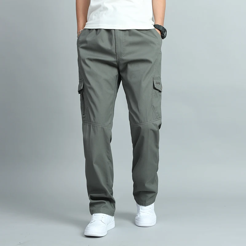 Novo verão casual escalada joggers sweatpants homem outono primavera algodão preto calças de trabalho tamanho grande 6xl calças de carga dos homens