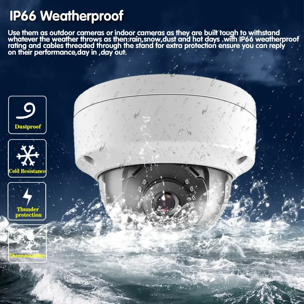 4CH 4K HD Surveillance Camera Kit Outdoor AHD Waterproof CCTV Security System Home 8MP Face Detection 8CH DVR Set