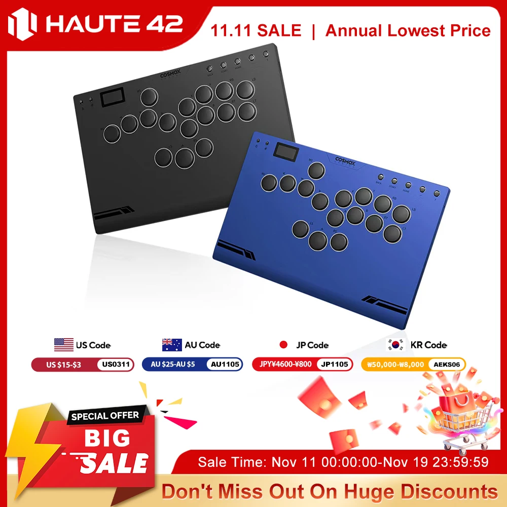 Contrôleur Hitbox sans levier en alliage d'aluminium Haute42 m-ultra Gen 2 pour PC/ Ps4/ps5/contrôleur de bâton d'arcade sans colle à vapeur