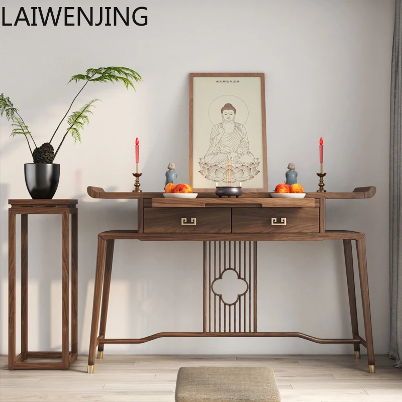 

SGF solid wood Buddhist table incense case household simple new Chinese entrance table