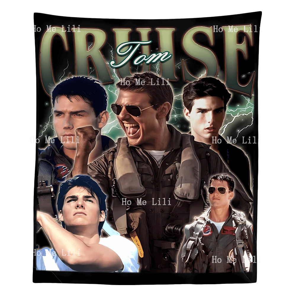 Retro Tom Cruise Meme Homage Wall Aesthetic Tapestry For Bedroom Living Room Dorm