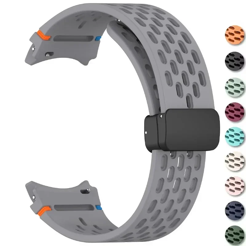 Suitable for Samsung Galaxy Watch 4 5 Pro 6 7 FE 44mm 40mm Magnetic Strap 6Classic Silicone Band Space Free Correas Strap 20mm