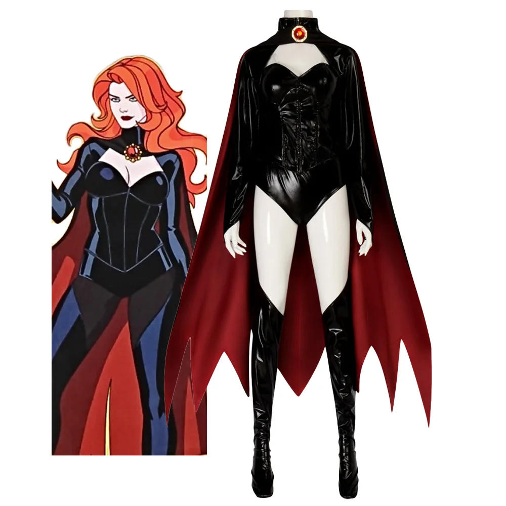 

Madely Cosplay Madelyne Pryor Costume Movie Super Villain X Oufits Female Women Cloak Fantasy Outfits Halloween Carnival Suit