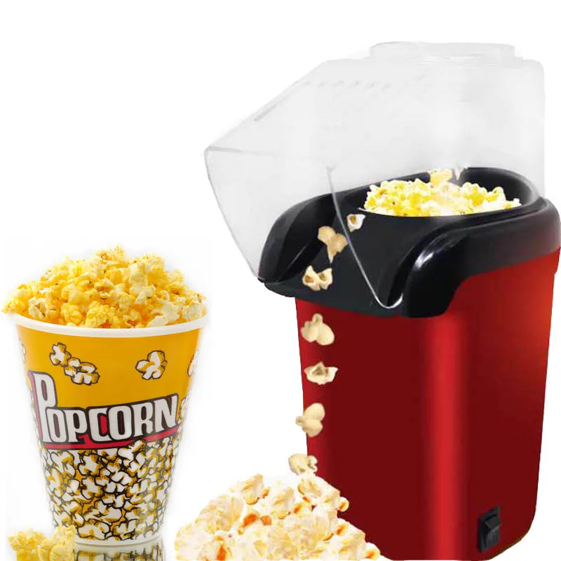 Mini Household Electric Popcorn Maker Machine Automatic Red Corn Popper Natural Popcorn Home use household For kids Children