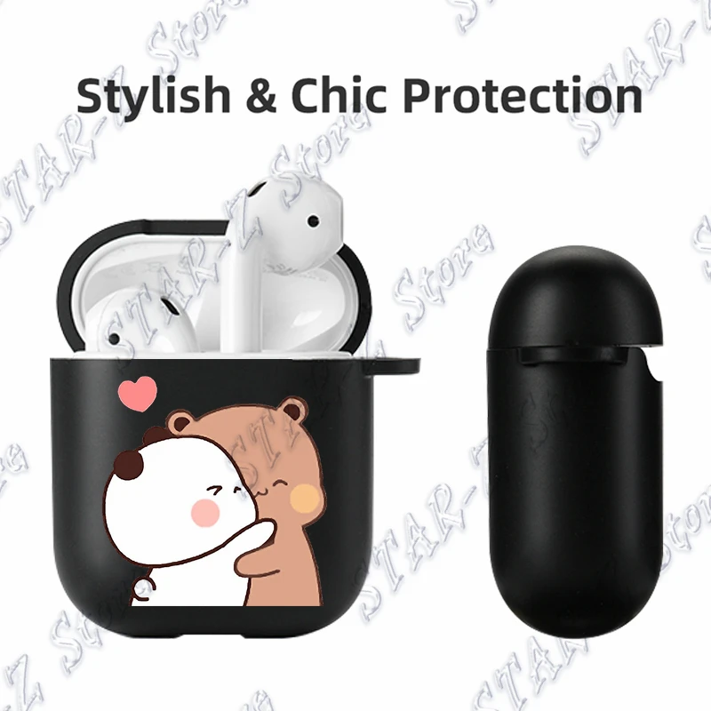 Capa de silicone macia para Apple Airpods, Baby Bear, Panda, Bubu Dudu, Fone de ouvido, Love, Shockproof, Air Pods Pro 2, 1, 3