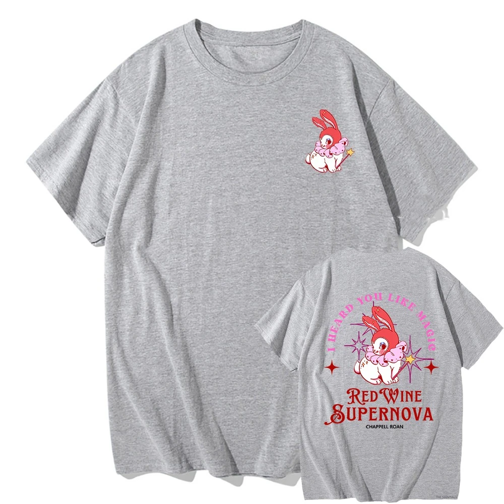 Rode Wijn Supernova T-shirt Chappell Roan Mannen/vrouwen Kleding Harajuku Zomer Midwest Prinses Tour Unisex Grafische T-shirts zomer