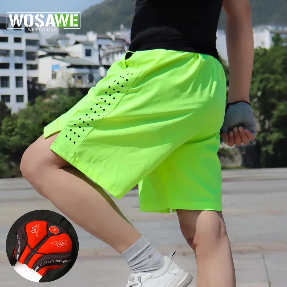 WOSAWE Men's Cycling Shorts MTB Short MOTO Mountain Bike Shorts Outdoor Hiking Bottoms Motorcycle Bicycle Short