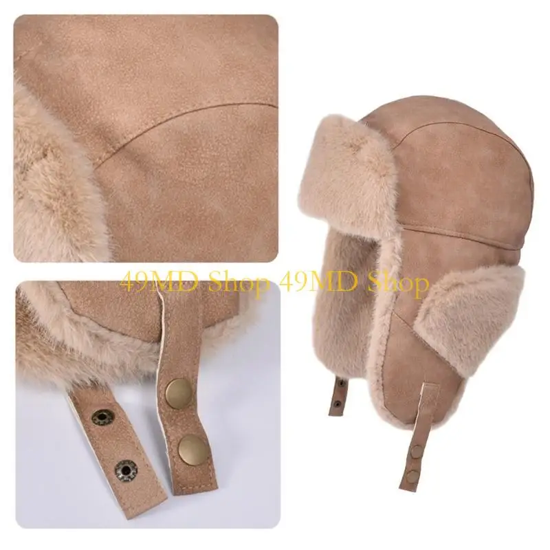 

49MD Русская шапка-ушанка с флисовой подкладкой и ветрозащитной защитой ушей, шапки с флисовой подкладкой для холодной погоды