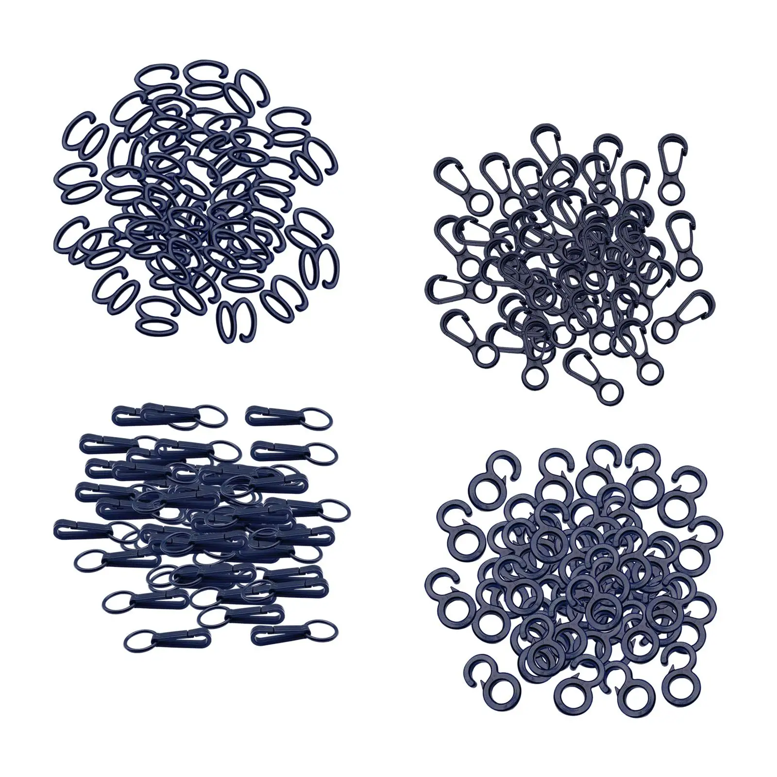 50x حبل مرن نهاية خطاطيف تعليق دش حلقات الستائر تركيبات قوية مقاطع معلقة لغرفة الغسيل المظلات قماش التخييم #1