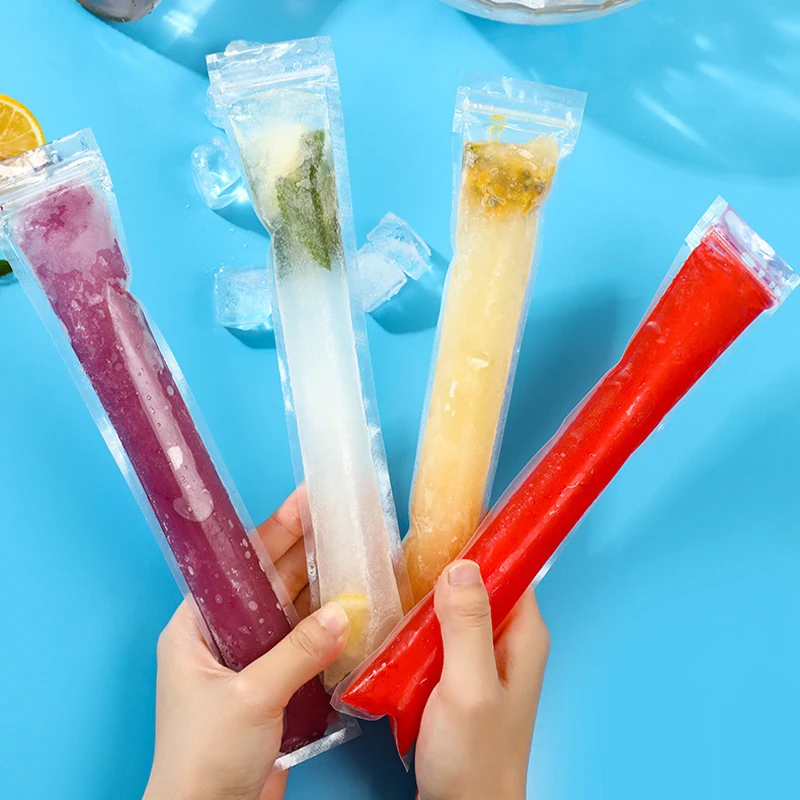 50 Pieces For Sale Disposable Ice Ice Pouch Mold Bags Freezer Tube Seals Yogurt Ice Cream Sticks Juice Smoothies Food Grade Bag