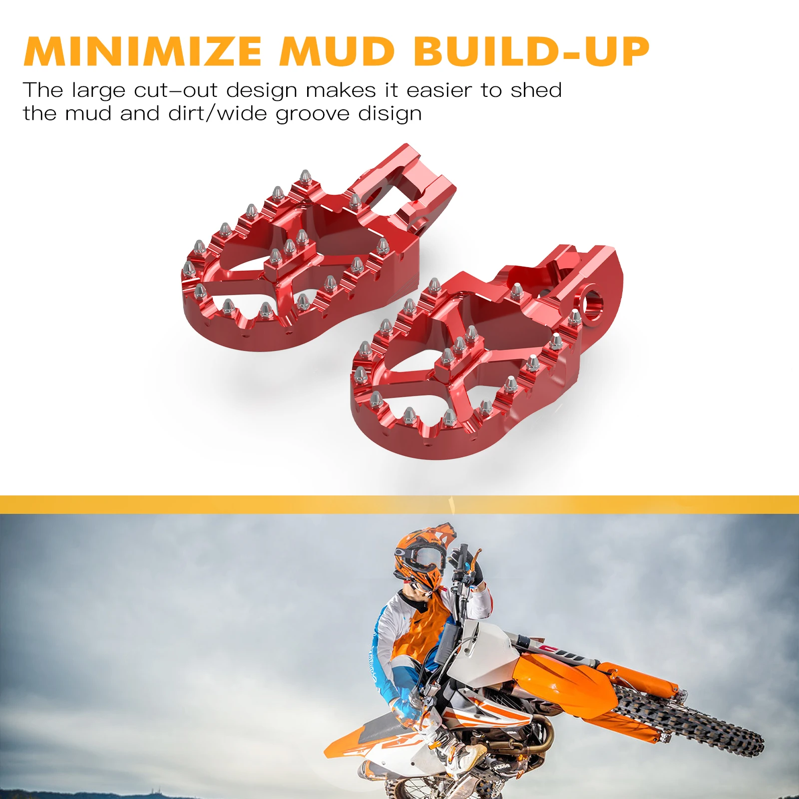 ل GasGas EC 300 2023 2022 2021 EC 250 EX 300 EC EX MC 125 250 300 250F 350F 450F ECF EXF MCF دراجة نارية Footpegs مجموعة مسند القدمين #4