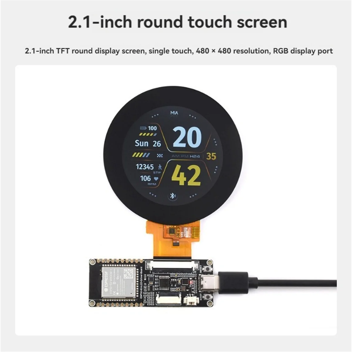 ESP32-S3 Driver Board with Touch LCD Display Onboard WROOM-1-N8R8 Module 480x480 ST7701 Display Driver C