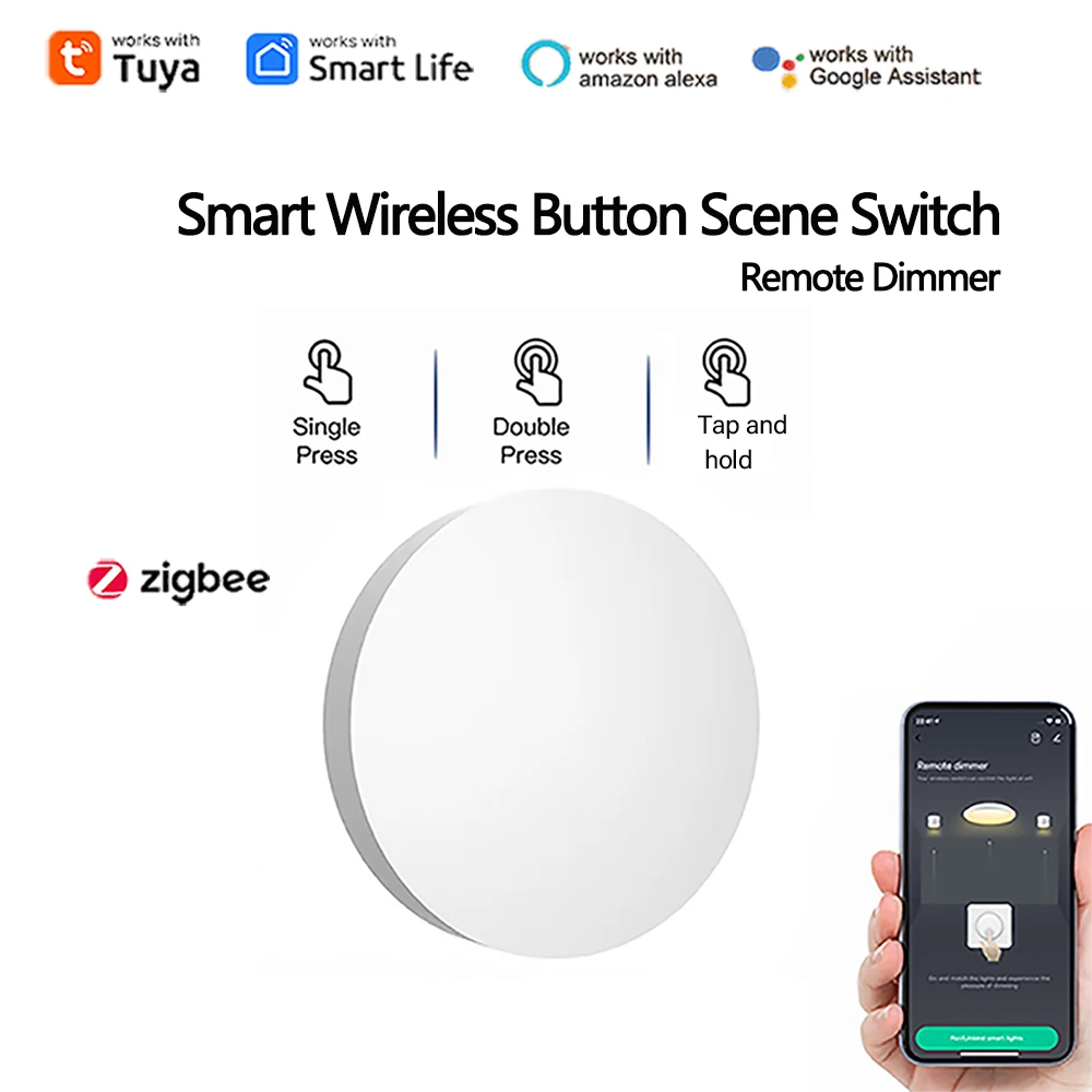 Tuya ZigBee button Scene Switch Smart switch Battery powered smart linkage automates work and smart living ZigBee devices