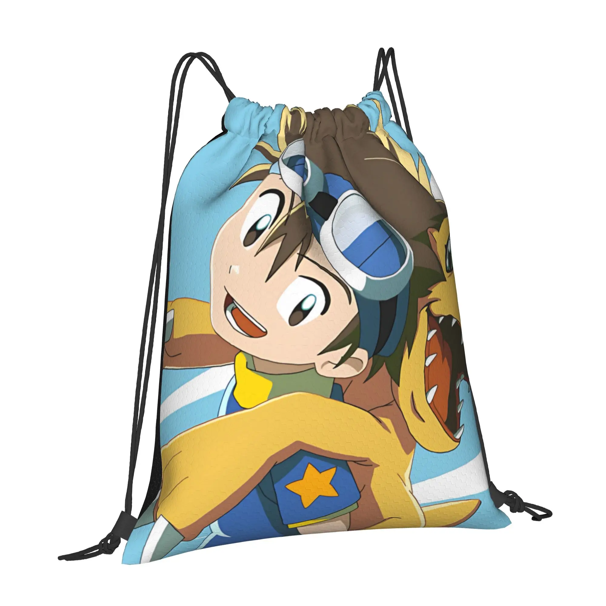 gym Pouch Digital Monster  Drawstring Bags Men Women Storage Backpack Teenager Travel Bag Multi-function Pocket