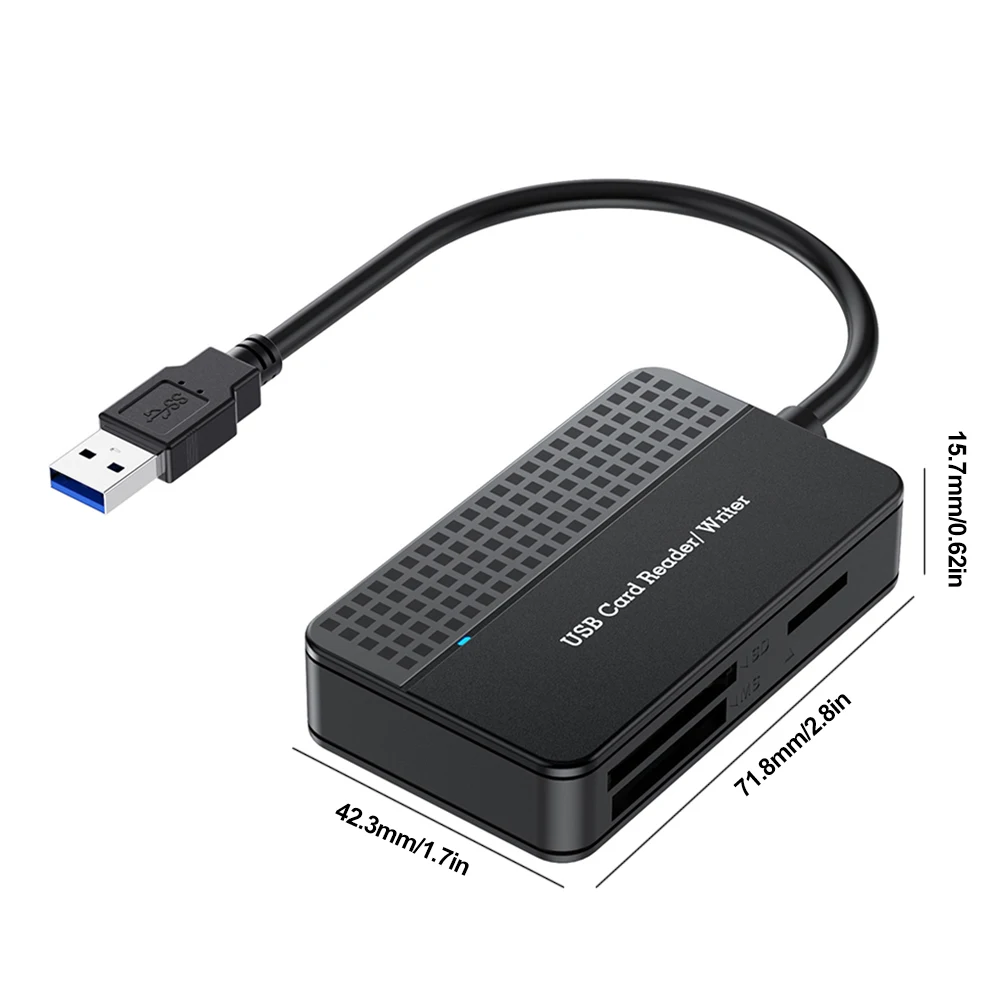 USB 3.0 Type C USB Card Writer 4 in 1 Memory Smart Card Reader 20cm Cable Memory Card Writer SD TF CF MS