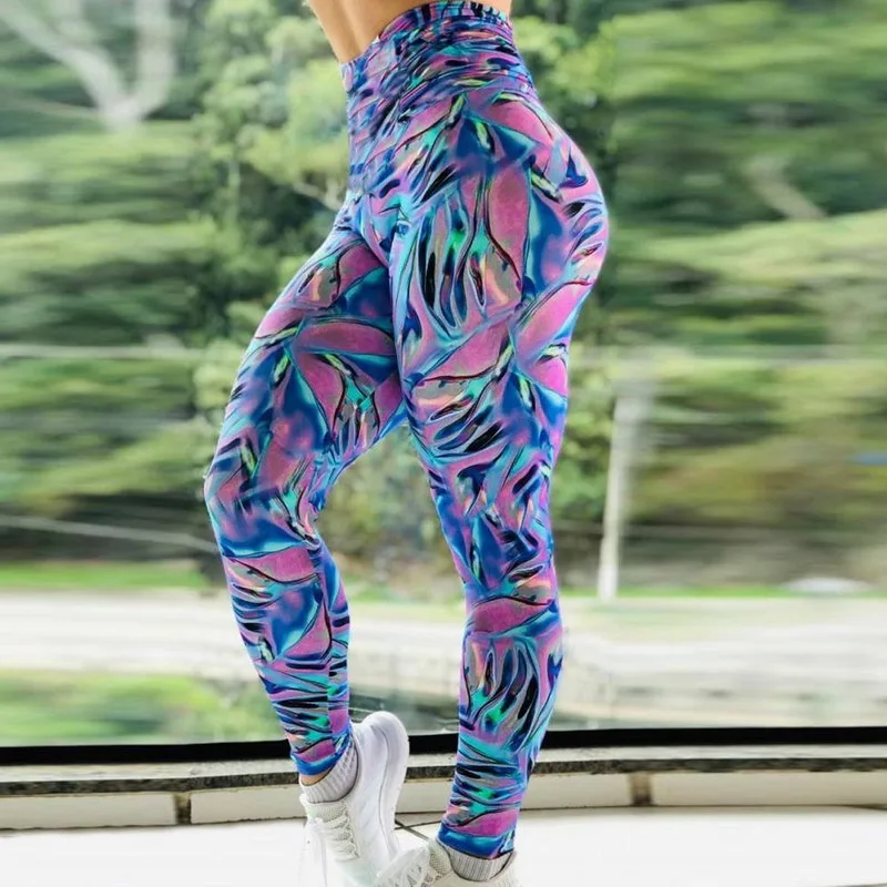 Tie Dye Yoga Pants Gym Sport Leggings for Women Seamless High Waist Push Up Tights Scrunch Butt Leggins Female Gym Clothing 2023