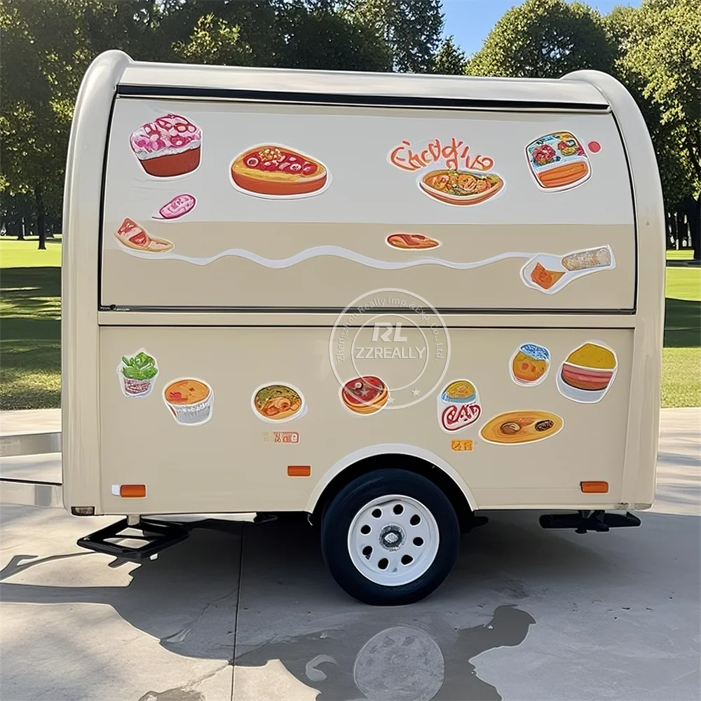 

In Stock Mobile Food Trailer Food Truck Snack Trailer With Towbar Fast Breakfast Trailer for Sale