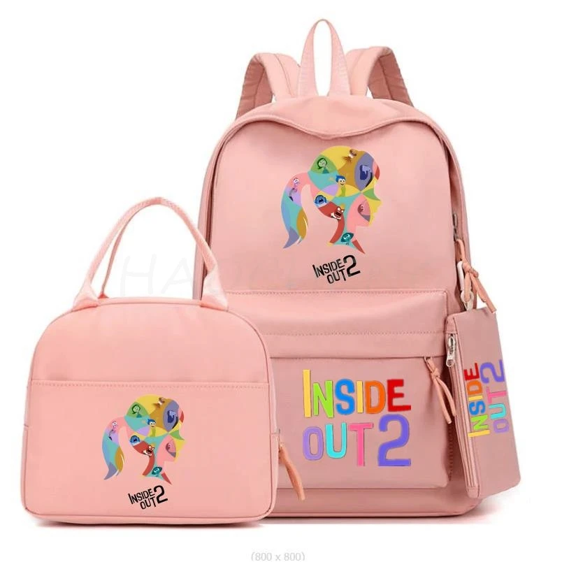 New Inside Out2 Backpacks Girls Women Cute School Bags For Student Teens Girls Pockets Mochilas Kawaii Women Laptop Backpack Set