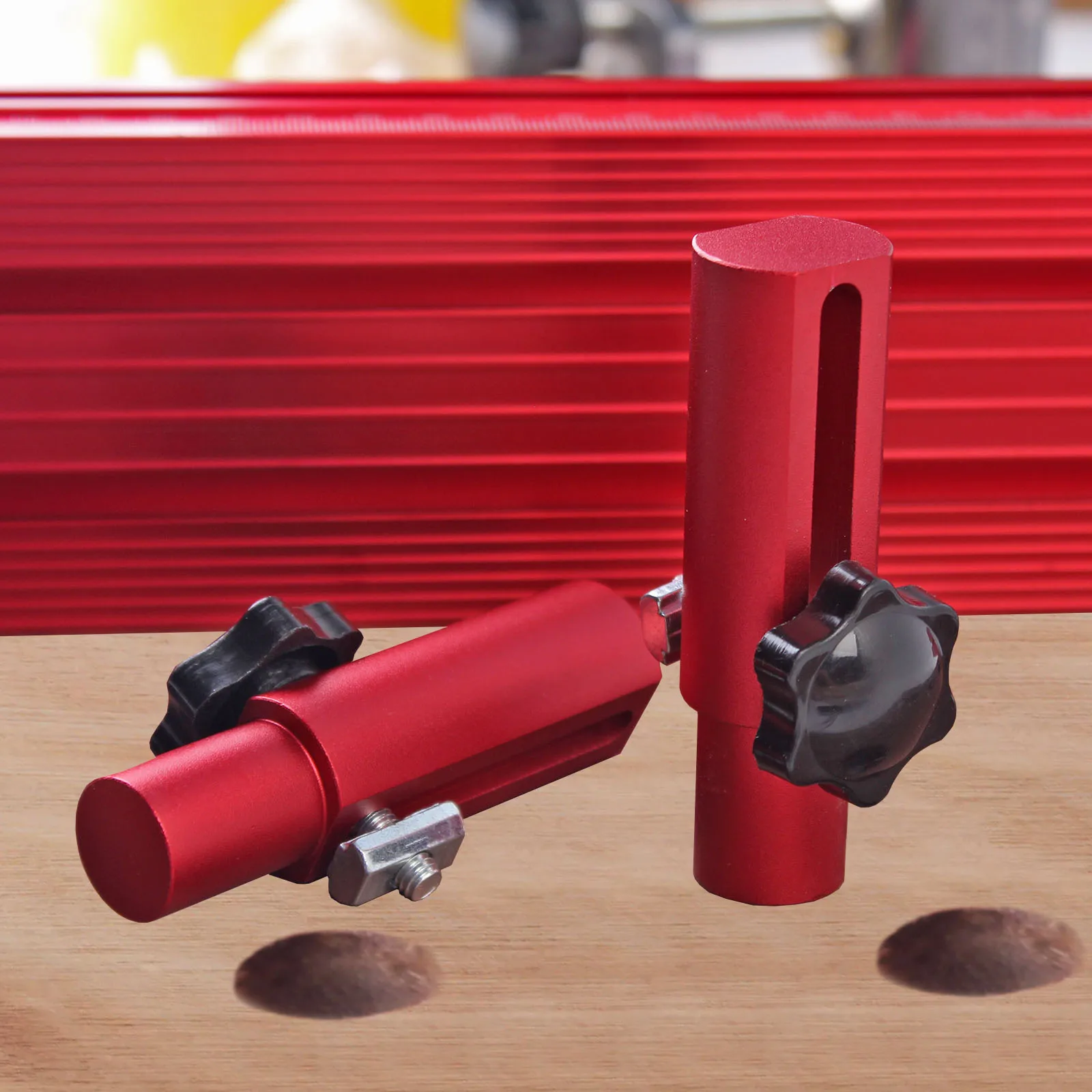 2pcs/set T-Track Hold Down Clamp 19mm/20mm Desktop Dog Hole Aluminum Alloy Fence Bracket Woodworking Connecting Table Peg