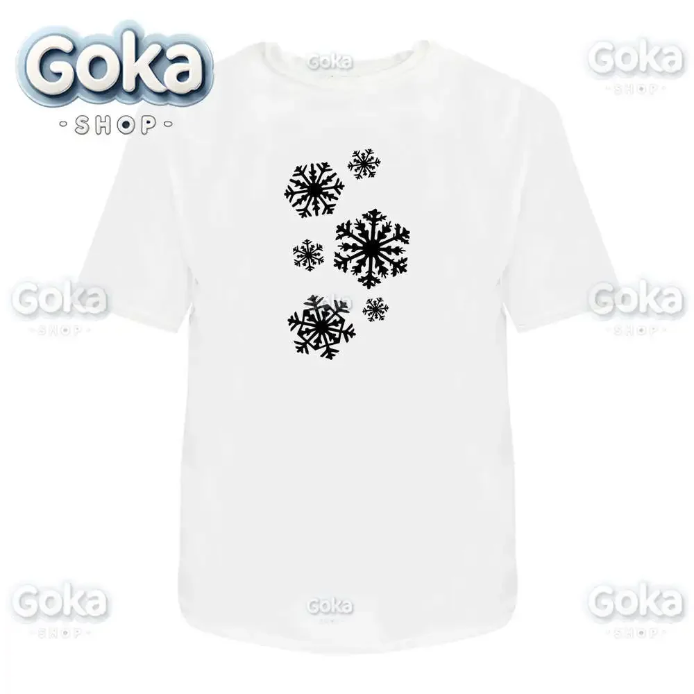 Falling Snowflakes Graphic T Shirts Mens Clothing New in Tops & Tees Cotton Women Printed T-shirt Y2K Clothes Cute Funny Tshirt