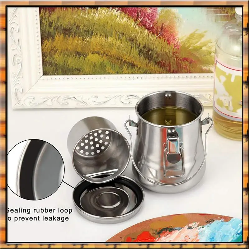 A78K 새로운 페인트 브러시 세척기, 내구성이 뛰어나고 사용하기 쉬운 페인팅용 밀폐형 스테인레스 스틸 브러시 클리너(중간)