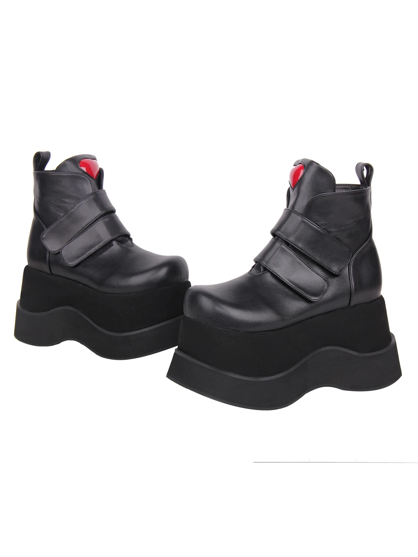 2025 New Lolita Punk Boots Round Head Thick Bottom Pinecake Punk Short Boots Japanese Retro Gothic Boots