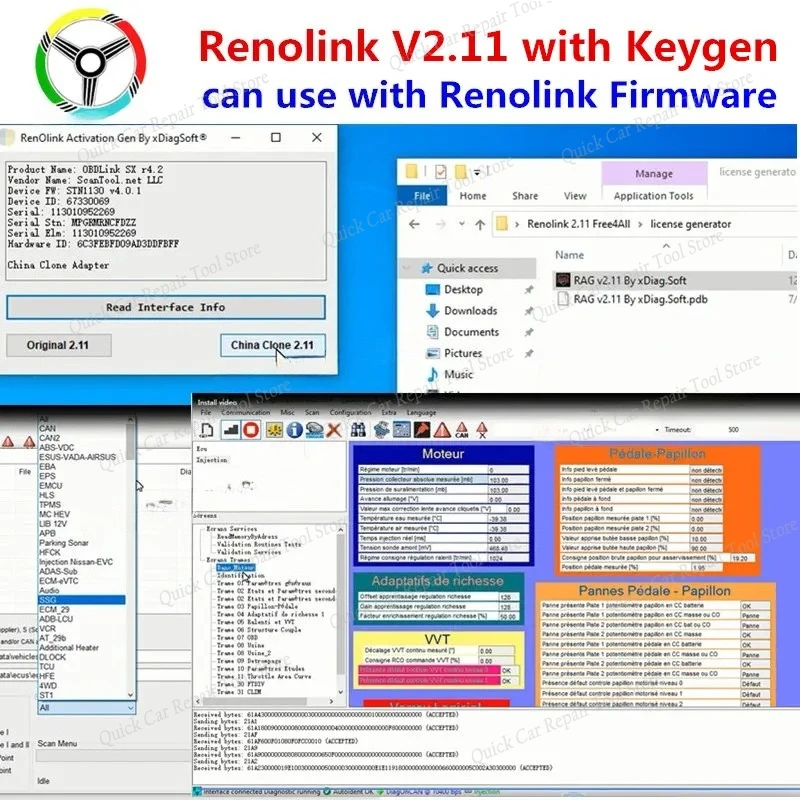 Newest Renolink V2.11 with Keygen for Renault/Dacia Vehicles ECU Programmer Airbag Key Coding Renolink V2.11 Software