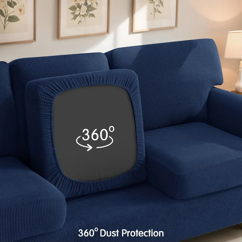 طقم أغطية أريكة قابلة للتمدد مكون من 7 قطع غطاء أريكة ومسند الظهر ووسادة حامية للأثاث للأرائك المحشوة #6