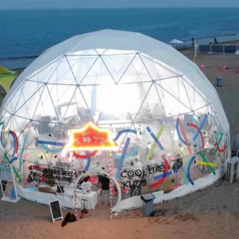 PVC Geodesic Dome Tent 4m 5m 6m Diameter for Rural Revitalization Eco Tourism Village Landscape Buildings