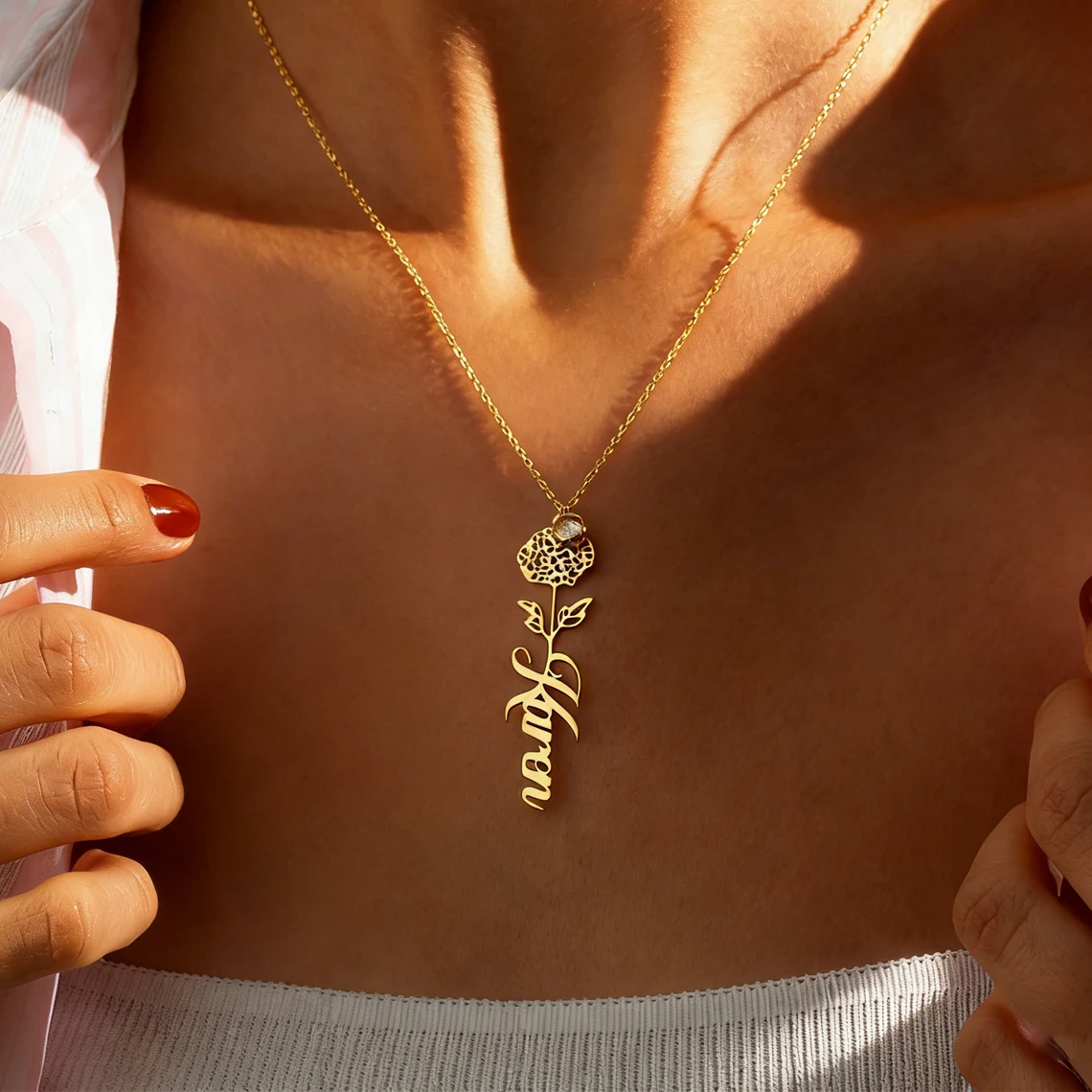 Collana con nome personalizzat - Birth Flower Necklace recensione e prezzo