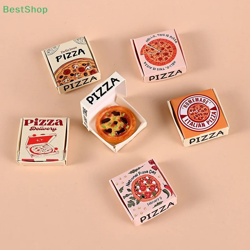 ♥ ♥ ♥ Accessoires pour maison de poupée 1:12, modèle de scène de tournage, jouets alimentaires miniatures, Mini cuisine, simulation de Pizza, petit jouet d'ornement