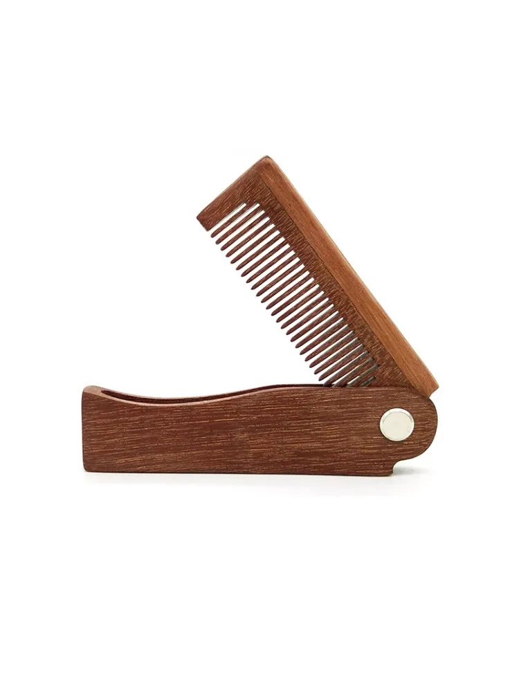 Wooden Hair Comb Natural Sandalwood Comb for Beard Fold Pocket Comb Hair Brush Beard & Mustache Brush for Men Styling Tools