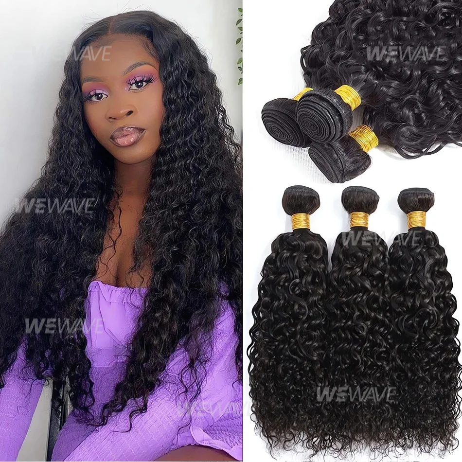 

Вьющиеся парики Пучки человеческих волос Пучки глубоких волн Человеческие волосы 100% бразильские 1/3/4 шт. Волнистые волосы Влажные и волнистые Наращивание человеческих волос