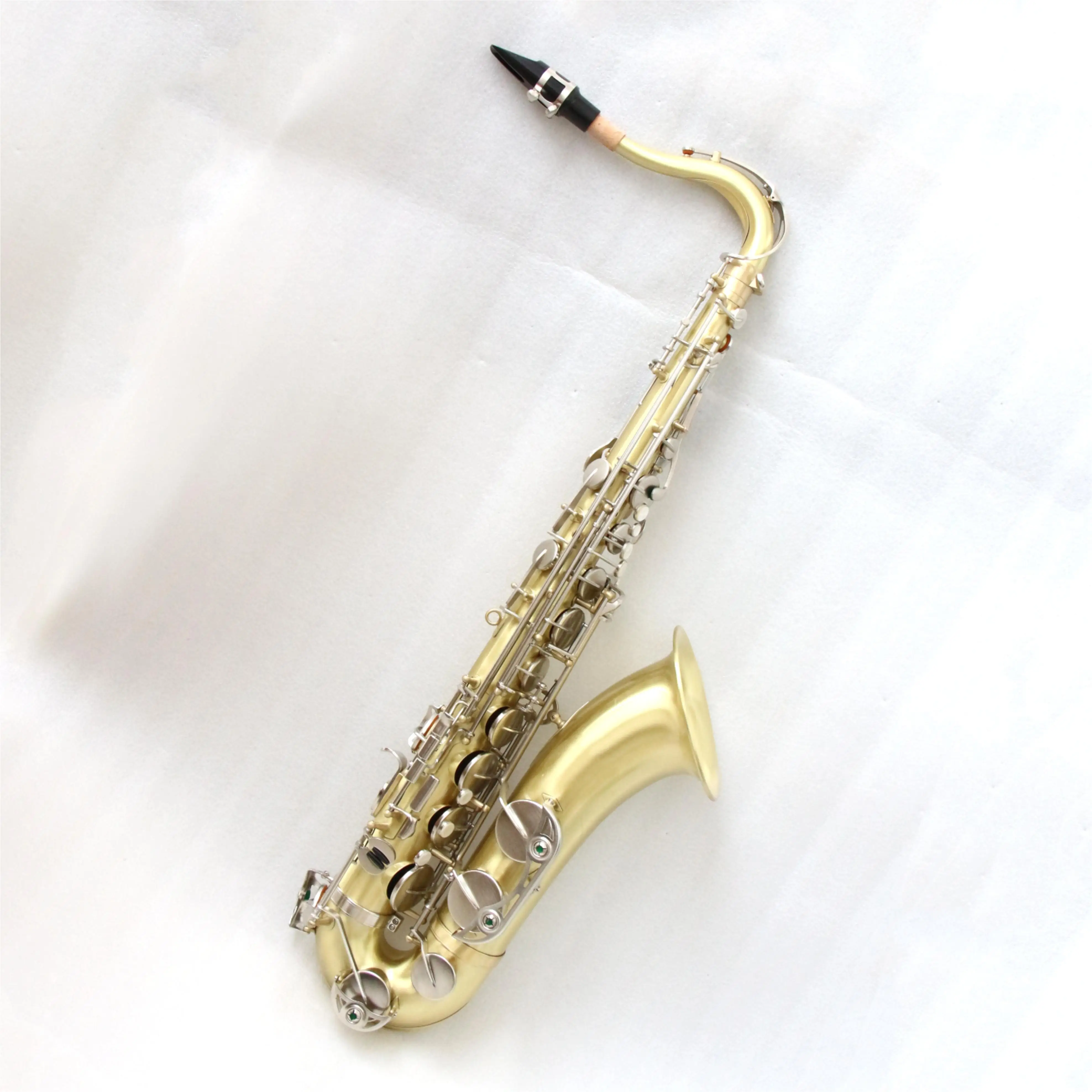 Best Quality Tenor Saxophone Chinese Saxophone Tenor Gold Brush Body Nickel Brush Keys Tenor Saxophone Professional