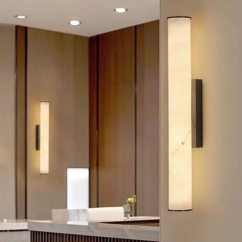 Modern Copper and Black Wall Lamp Faux Marble Wall Light for Entryway Bedroom Dining Room Hallway Home Decor Lighting