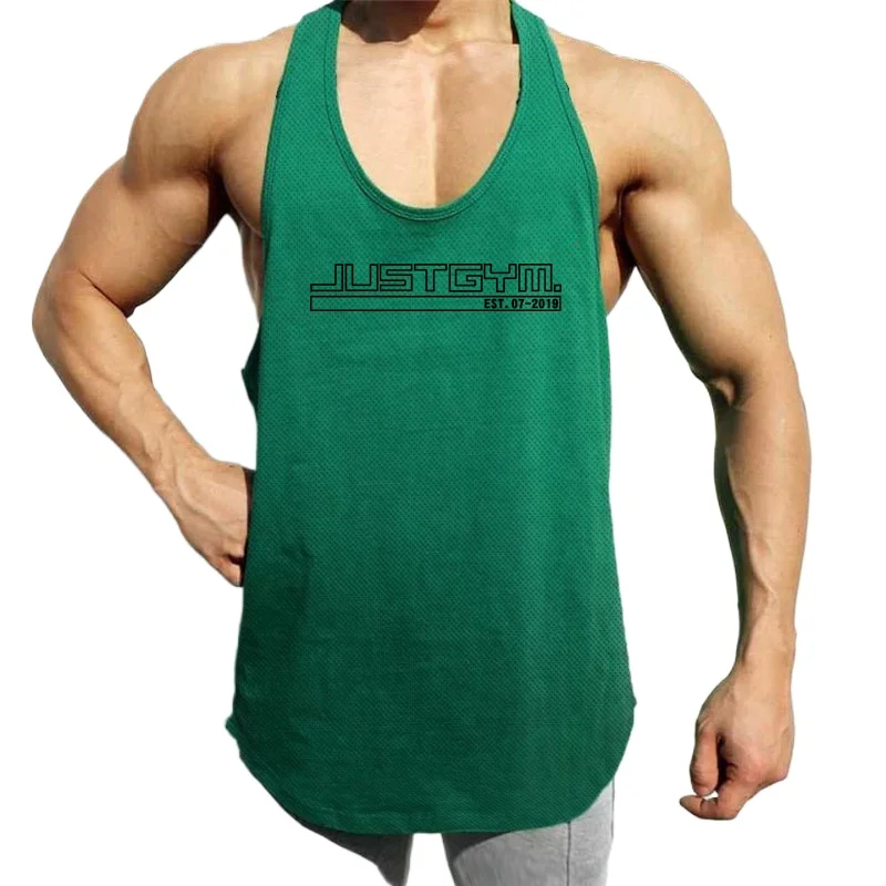 

Mens Sleeveless Quick Dry Muscle Singlets Summer Sport Mesh Breathable Tops Y-back Shirts Gym Bodybuilding Fitness Tank Tops